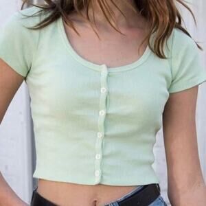 Brandy Melville Green Zelly Tee one size